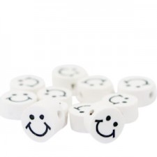 Katsuki beads 10mm Smiley White